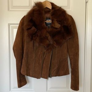 Very Moda suede leather jacket. XS